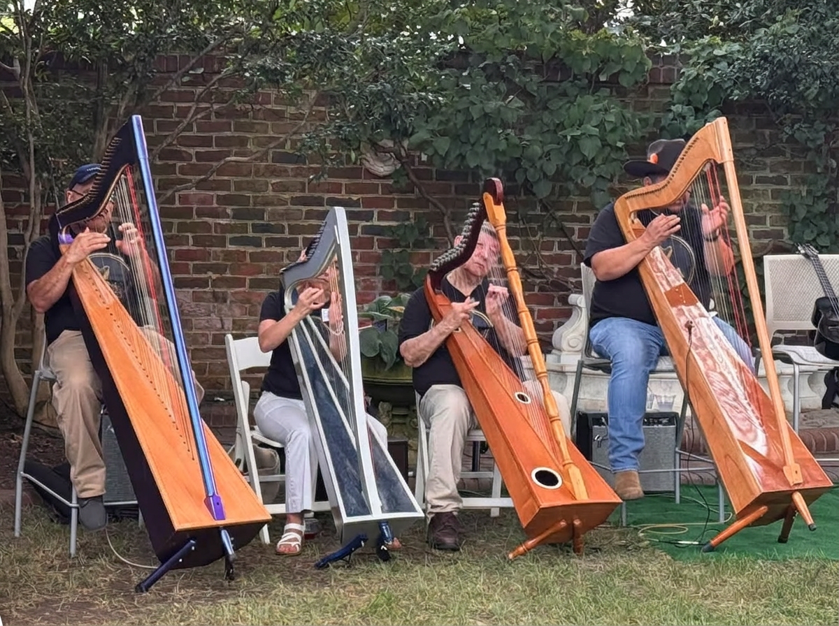 Arpa Nova Project musicians with their harps